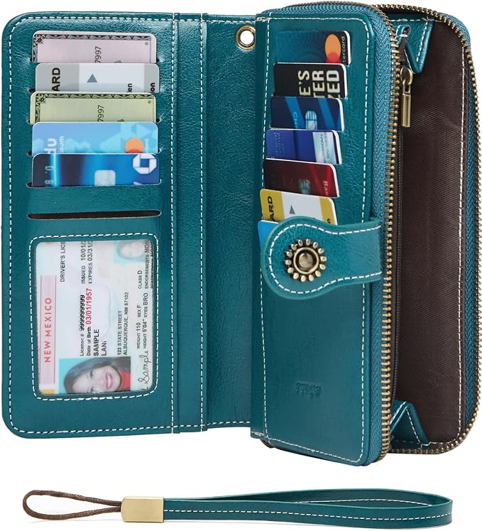 TFKGS Wallet for Women RFID Blocking Leather Large Capacity Card Holder Ladies Phone Clutch Travel Long Purse Wristlet | RFID Blocking - Image 7