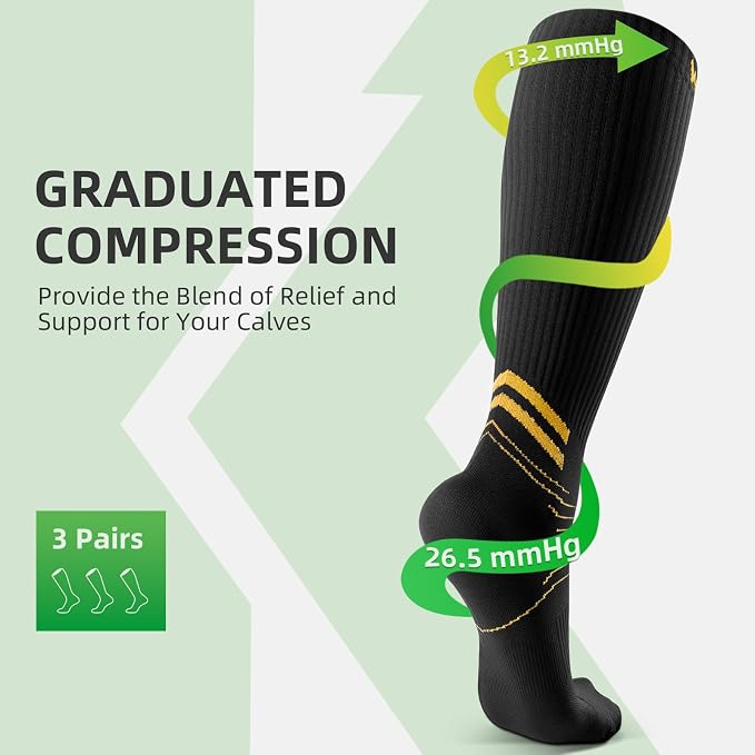 Compression Socks for Men Women 3 Pairs, Compression Stockings, Fragrance Flight Socks for Nurse,Pregnancy,Travelling, Runing, Circulation - Image 2