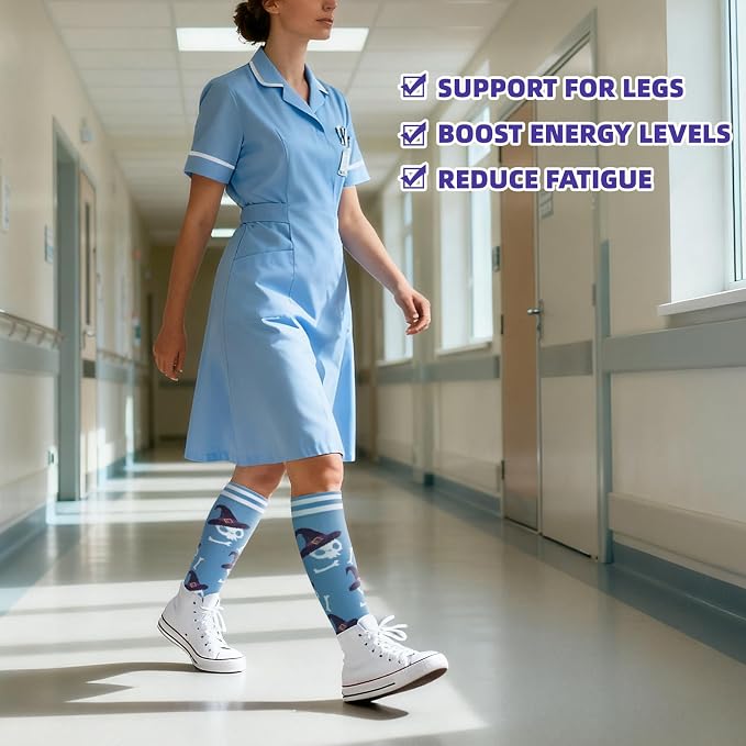 fenglaoda Compression Socks for Women Men Support Circulation 6 Pairs Socks For Nurse, Travel, Flight - Image 4