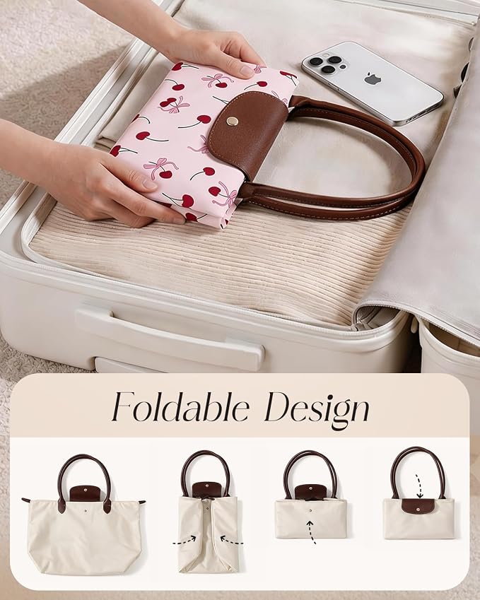 Miss Adola Aesthetic Nylon Tote Bag for Women | Lightweight, Foldable, Waterproof, Large Capacity for Travel, Work, Teacher - Image 5
