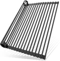Ohuhu Over The Sink Dish Drying Rack, 20.5" W x 13.1" L Rolling Dish Drainer Foldable Sink Accessories Heat-Resistant Mat Anti-Slip Silicone Coated Dish Racks for Kitchen Counter by Ohuhu