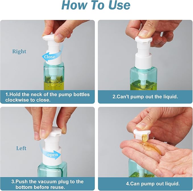 9 PCS Travel Bottles for Toiletries 3.4oz Pump Bottle Dispenser | TSA Approved, Leak Proof, Plastic Travel Size Containers, 2oz Spray Bottle, 0.35 Cream Jars, and a Toiletry Bag - Image 6