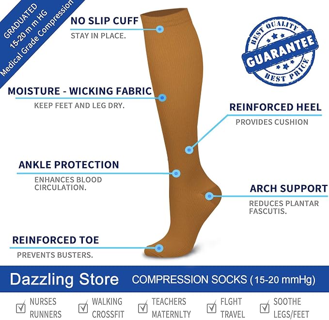 WITHYOU Compression Socks 15-20 mmHg is Best Athletic for Men & Women Running Flight Travel Nurses Pregnant - Image 5