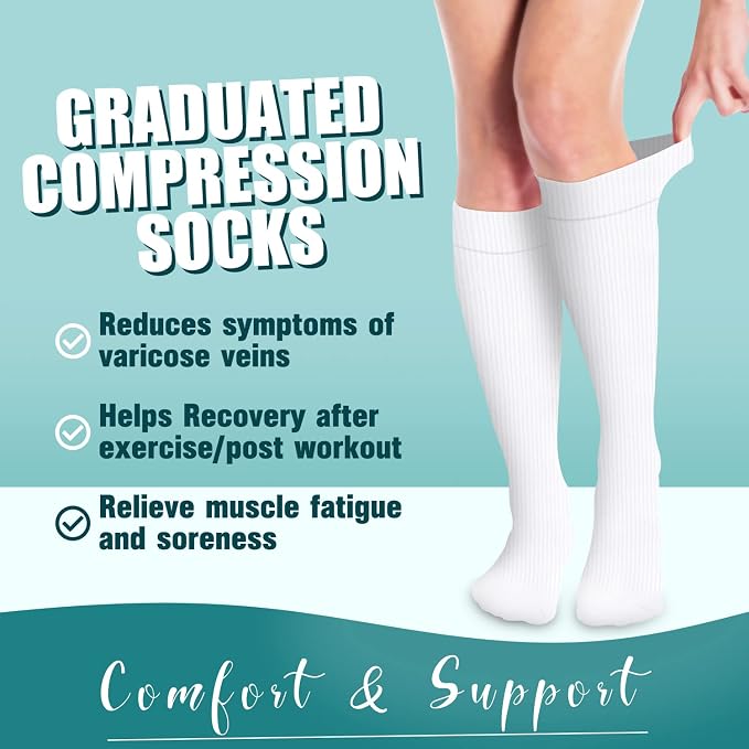 COOLOVER Copper Compression Socks for Women and Men(6 Pairs)-Best Support for Running, Athletic, Travel - Image 2