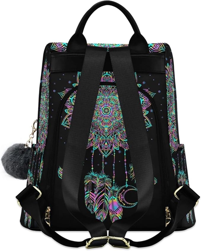 ALAZA Dreamcatcher Lotus Boho Backpack Purse for Women Anti Theft Fashion Back Pack Shoulder Bag - Image 2