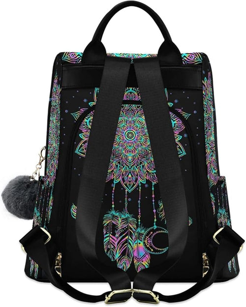 ALAZA Dreamcatcher Lotus Boho Backpack Purse for Women Anti Theft Fashion Back Pack Shoulder Bag - Image 2