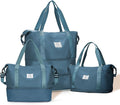 Foldable Travel Bag Expandable Duffle Bag for Women Men, Large Weekend Bags | Waterproof Carry On Personal Item Duffel Bag 40L Double-layer, Overnight Weekender Bags with Luggage Sleeve, Peacock Blue by Livbote