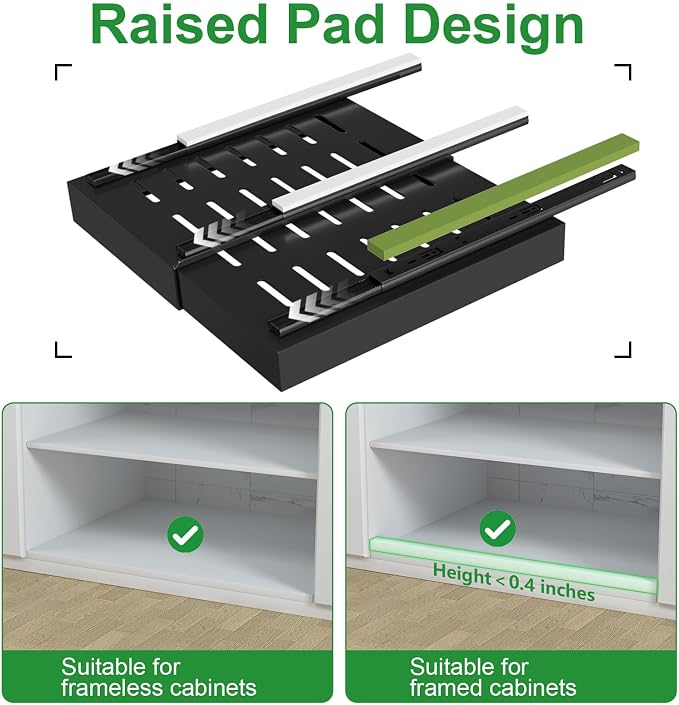 PAKETA 1 Pack Expandable Pull Out Cabinet Organizer,21" Deep | Pull Out Drawers for Cabinets with width from 12" to 20",Sliding Drawers for Cabinets with Upgrade 3 Slide Rails,hold 65 lbs - Image 4
