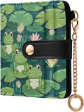 Green Ugly Frog Pond Women's Wallets RFID Blocking,Credit Card Holder Bifold Wallet,Slim Card Cases,PU Leather Travel Wallet for men Girls by visesunny