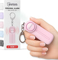 Personal Safety Alarm Keychain for Women, 130dB Siren, LED Light, Pink | Panic Pin, Compact Self-Defense Device, Emergency Whistle Alternative for College, Travel, and Night Walk Protection by WETEN