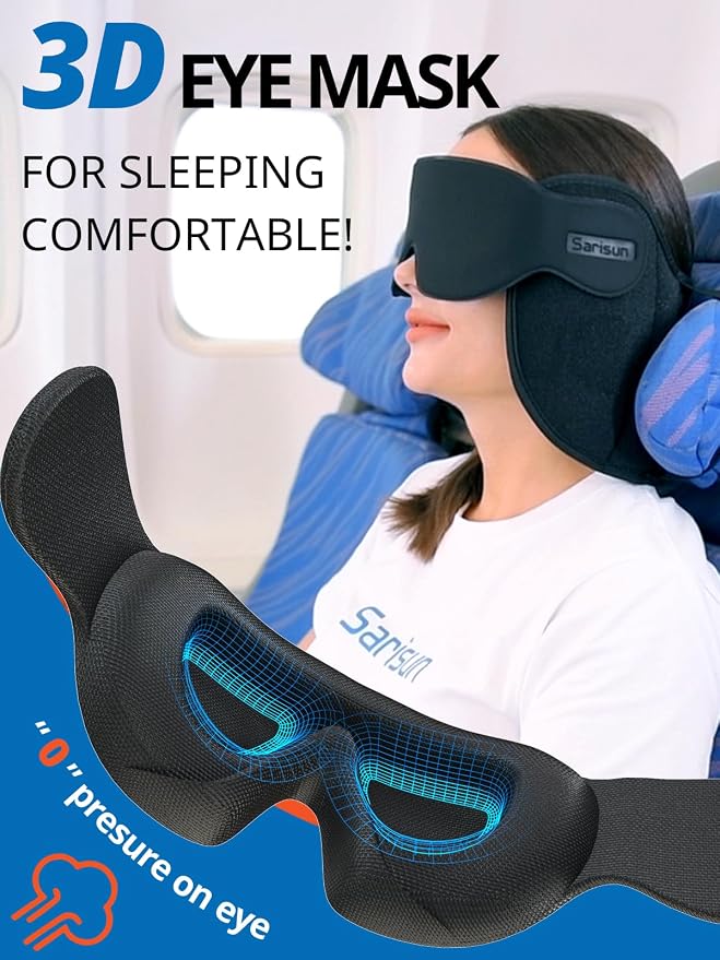 SARISUN Airplane Travel Pillow for Different Heights, Stable Head Support | Adjustable Airplane Pillow fits Travelers (4'7" to 6'4"), Attache to Seat Headrest, 360° Support on Long Flight, Mottled Blue - Image 4