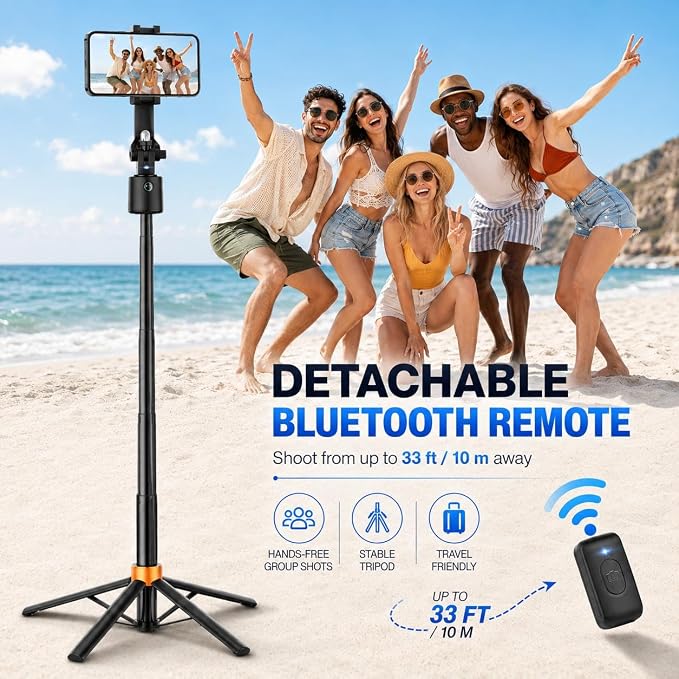 70" Auto Face Tracking Tripod, 360° Smart Phone Holder with Wireless Remote, Selfie Stick for iPhone Android, No App Needed, Video Recording Vlogging Live Streaming - Image 6