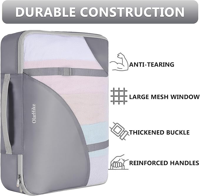 OlarHike 8 Set Packing Cubes for Travel,Gifts for Women Mom,Anti-Tearing Suitcase Organizer,with Over 1000 pcs Mesh Holes,Vacation Essentials & Accessories for Cruise Ship - Image 4