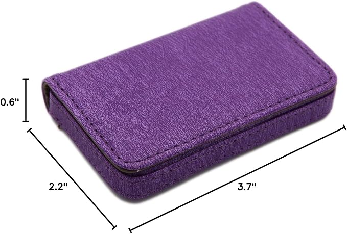 RFID Blocking Wallet - Minimalist Leather Business Credit Card Holder - Purple2 - Image 7