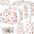 8 Set Packing Cubes for Suitcases,Packing Cube with Shoe, Cosmetics, Clothing, and Accessories Bags Packing Cubes for Travel Luggage Organizer Women Men(Strawberry Bows) by Hatisan