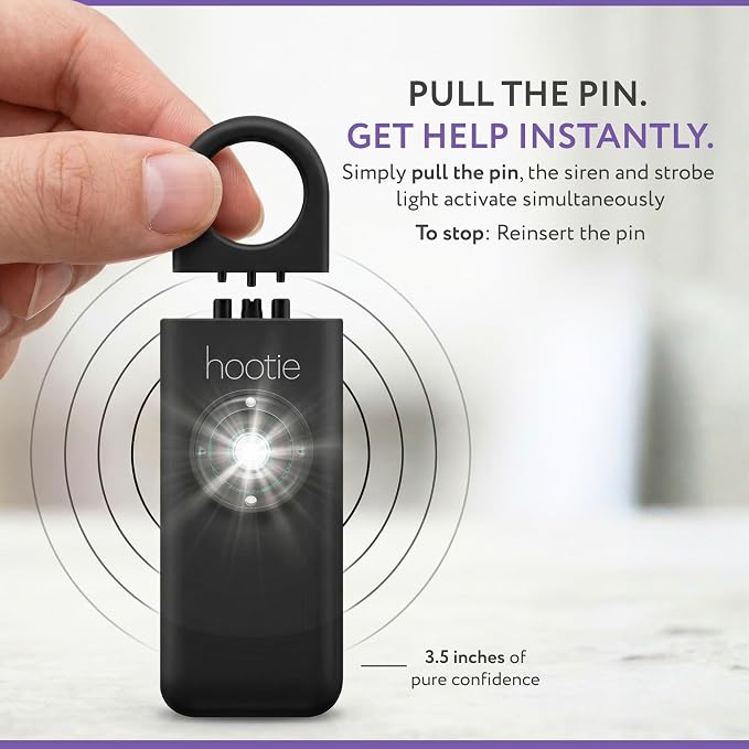 Personal Safety Alarm for Women, Men and Kids — 130dB Personal Alarm Keychain, Pull Pin Safety Alarm Keychain with Strobe Light, Self-Defense Alarm for Campus, Travel and Running — Black | Pull Pin Activation, Strobe Light, No Charging, CR2032 Battery,... - Image 3