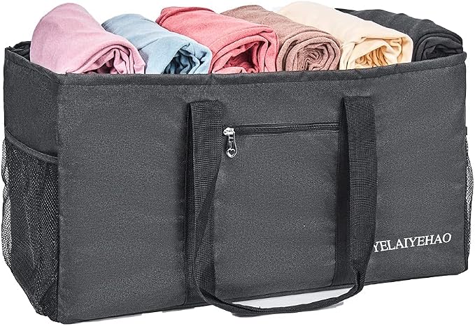 YELAIYEHAO Large Utility Tote Bag, Foldable Collapsible Tote for Storage Pool BeachShopping picnic laundry gym and Luggage - Image 6