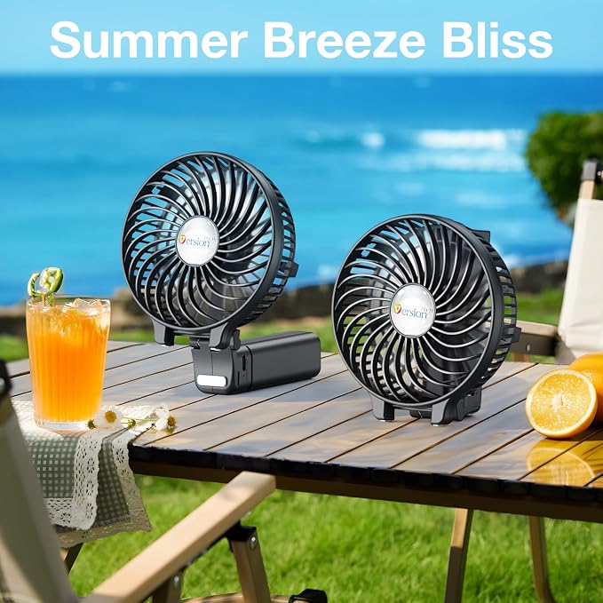 VersionTECH. Portable Handheld Fan, Powerful+Durable+180° Foldable, Mini Hand Fans with USB Rechargeable Battery Operated Cooling Accessories for Personal Use, Travel, Office Black - Image 7