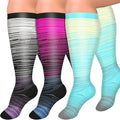 Diu Life 3 Pairs Plus Size Compression Socks for Women and Men Wide Calf Extra Knee High Support for Circulation by DiuLife