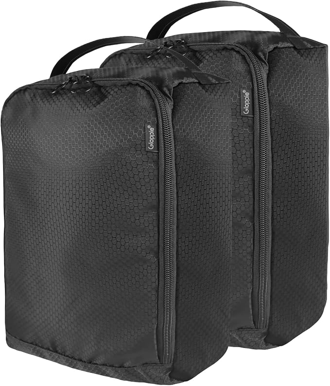 Gloppie Shoe Bags for Travel Shoe Pouch Portable Large Shoes Storage Bag (2 PACK) for Men Women Shoe Organizer Shoe Packing Cubes Gym Sport Must Have for Business Trip Bolsa de Zapatos Black by Gloppie