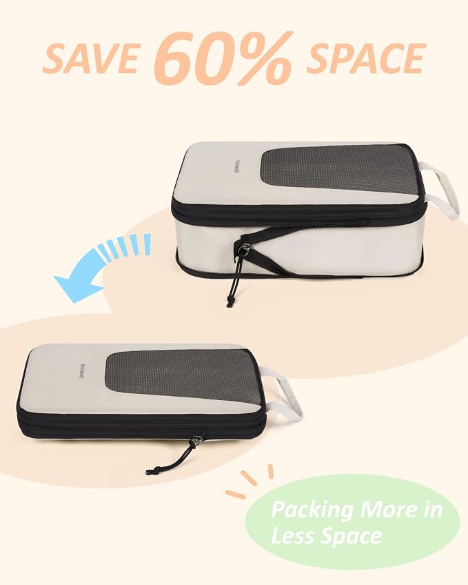 BAGSMART Compression Packing Cubes for Travel, 6/5/4set Lightweight Packing Organizers, Summer Travel Essentials Suitcase Organizer Bags Set - Image 4