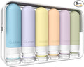 Quatish Travel Bottles for Toiletries 6 Pack, Original Patented Leakproof 3 oz Tsa Approved Travel Size Container, BPA Free Silicone Shampoo and Conditioner Bottle, Cruise Camping Essentials, Light by Quatish