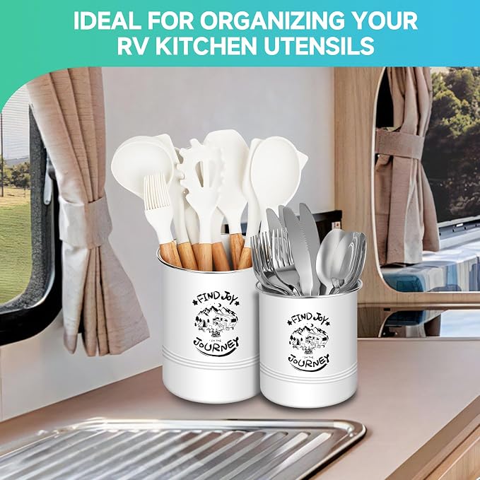 ESUDNT Magnetic RV Utensil Holder, Camper Essentials, RV Kitchen Accessories Must Haves Organization for Inside, RV Storage and Organization Ideas (2 Pack) - Image 5