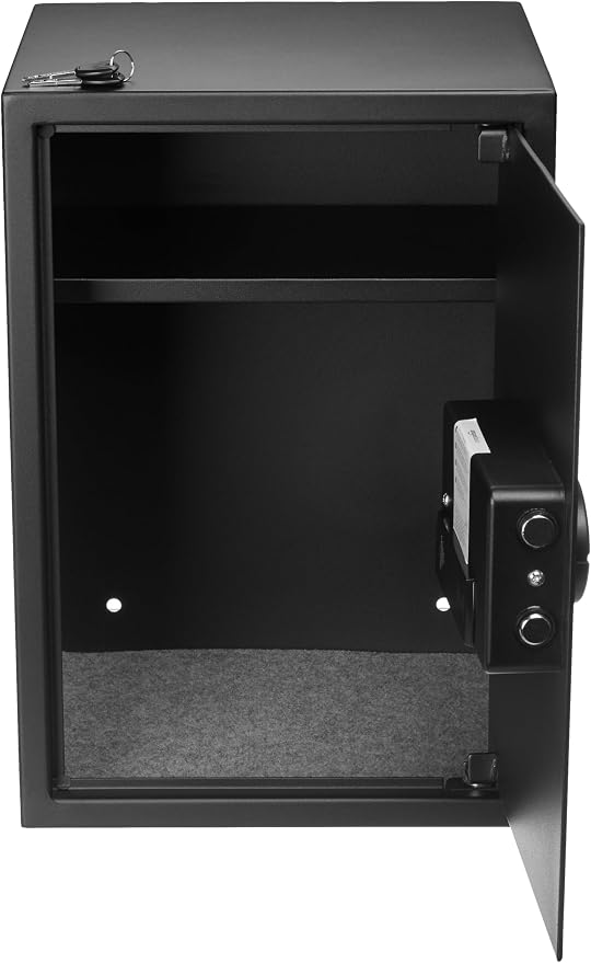 Amazon Basics Steel Home Security Safe Box with Electronic Keypad Lock for Documents, Jewelry, Valuables, 1.8 Cubic Feet, Black, 13.8"W x 13"D x 19.7"H - Image 3
