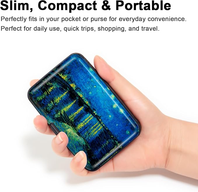 Credit Card Holder Small RFID Blocking Wallet Business Metal Slim Mini Aluminum Hard Case for Women Men - Image 2