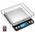 AMIR Digital Kitchen Scale, 3000g 0.01oz/0.1g Pocket Cooking Scale, Mini Food Scale, Pro Electronic Jewelry Scale with Back-Lit LCD Display, Tare & PCS Functions, Stainless Steel, Black by AMIR