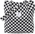 LHMTQVK Corduroy Tote Bags for Women, Large Capacity Tote Purse Reusable Grocery Shoulder Bag with Inner Pockets by LHMTQVK