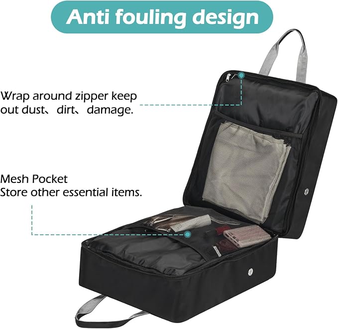 Shoe Bags for Travel, Travel Shoe Bags for Packing, Portable Storage Bag | Shoe Bags with Handle, Water-resistant, Ventilation Holes, Travel Luggage Shoe Bag for Women Men Holds 6 Pair of Shoes - Image 7