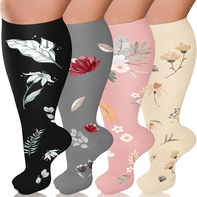 Diu Life Plus Size Compression Socks for Women & Men 15-20 mmhg Extra Wide Calf Knee High Support Socks for Circulation by DiuLife