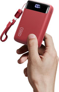 INIU Portable Charger, Smallest 20000mAh 22.5W Fast Charging Power Bank | USB-C Cable, Flight-Safe, Travel Essentials, Flashlight, Battery Pack for iPhone 17 Samsung Xiaomi Google, Mini Size, Red by INIU