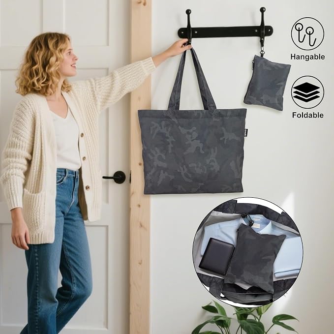 HOLYLUCK Tote Bag with a Detachable Small Bag, Foldable Reusable Grocery Bags 20L Shopping Bag - Image 7