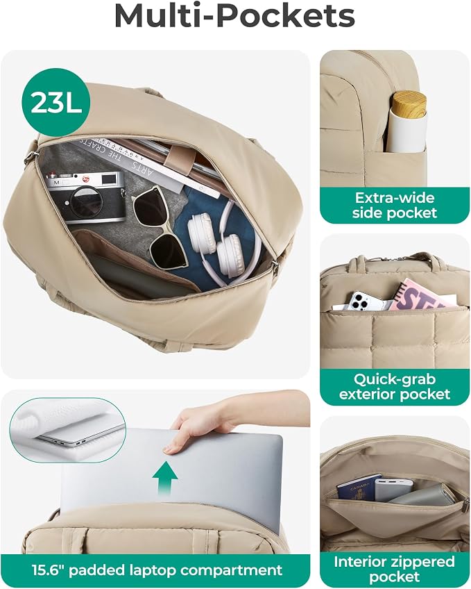 BAGSMART Gym Bag for Women, Carry on Travel Duffel Bag, Water-resistant Weekender with Shoe Compartment for Gym Travel Work, Chocolate, Medium - Image 4
