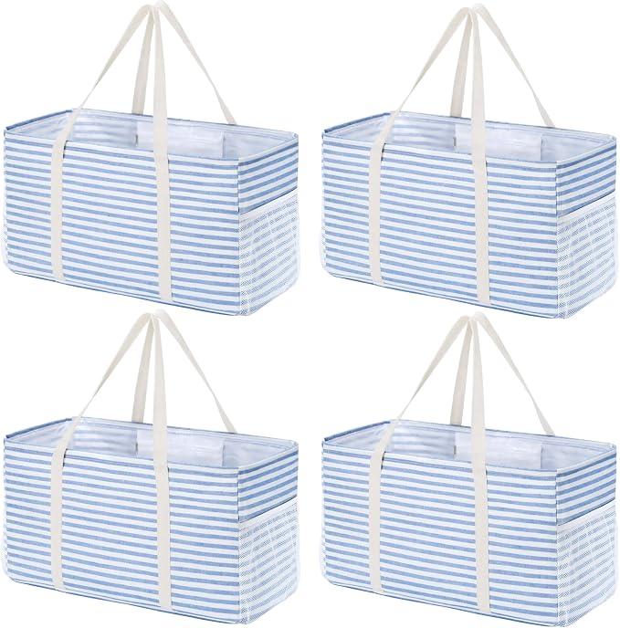 Lifewit Extra Large Tote Bag, Reusable Grocery Bags with Metal Wire Frame and Handles by Lifewit