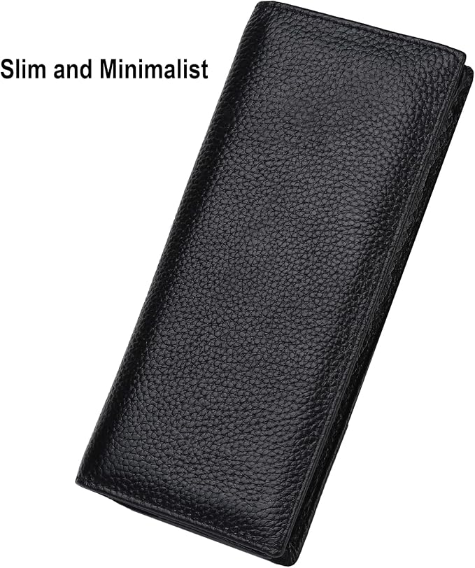 Ultra Slim Thin Leather Women Wallet RFID Blocking Credit Card Holder Bifold Long Ladies Billfold - Image 2