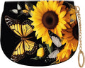 Women's Slim RFID Wallet – Compact Leather Card Holder Wallet for Women, 9 Card Slots RFID Blocking Credit Card Organizer, Small Travel Wallet - Sunflower Butterfly by Unknown