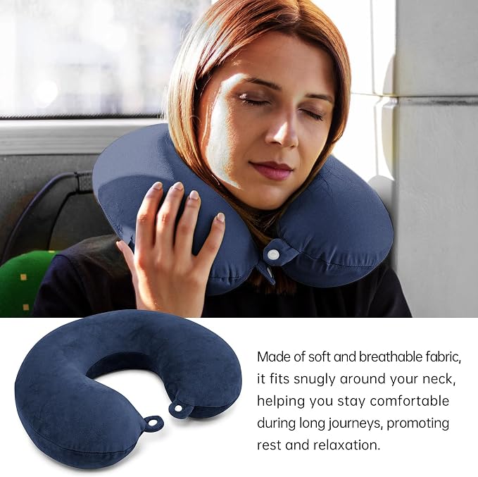 2 Packs Travel Neck Pillow Cover, Reusable U Shaped Neck Pillow Washable Soft Smooth Airplane Pillow Cover (Only Pillow Covers,No Filler) - Image 5