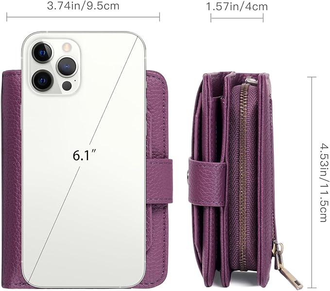 GAEKEAO Small Leather Credit Card Holder Wallets for Women RFID Blocking Bifold Wallet Zipper Pocket with Removable ID Window - Image 4