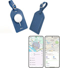 MiLi Leather Golf Design Luggage Tracker Tag for iOS & Android | Works with Apple Find My & Google Find Hub, Bluetooth Locator for Golf Clubs, Travel Bags, Premium Golf Gift, Blue by MiLi