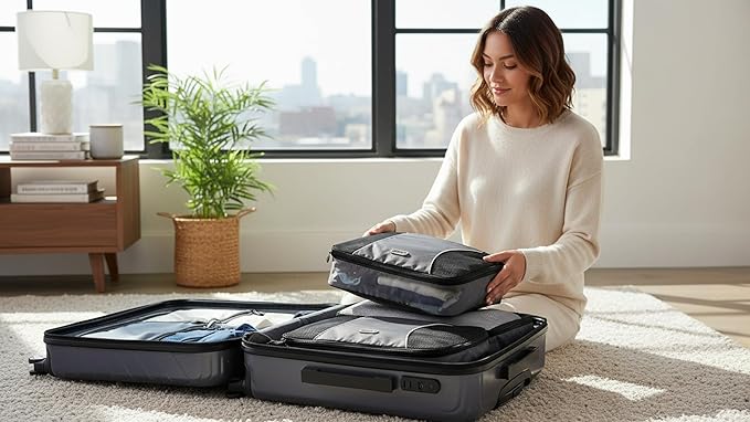 GOX Ultra Light 5 piece Packing Cubes Travel Luggage Organizer 1 Large 2 Medium 2 Small - Image 2