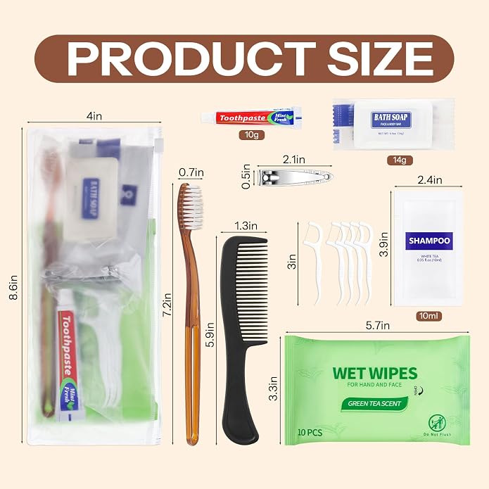 Travel Size Toiletries Kit Individually Packed,Personal Hygiene Kit for for Men Women - Image 2