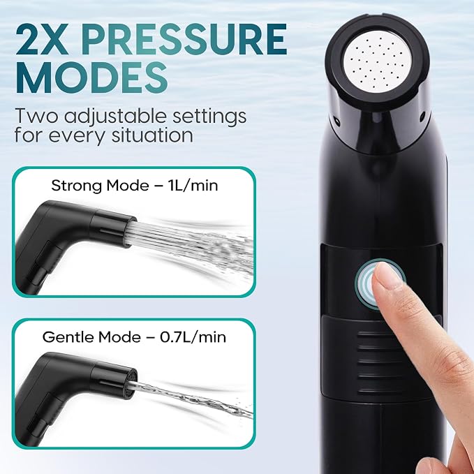 Portable Bidet Sprayer & 5L Water Bag – Rechargeable Travel Bidet, 2-Speed Flow Control, IPX6 Waterproof, 1.2m Hose & USB-C Charging – Perfect for Road Trips, Camping, RV Living & Postpartum Care! - Image 2