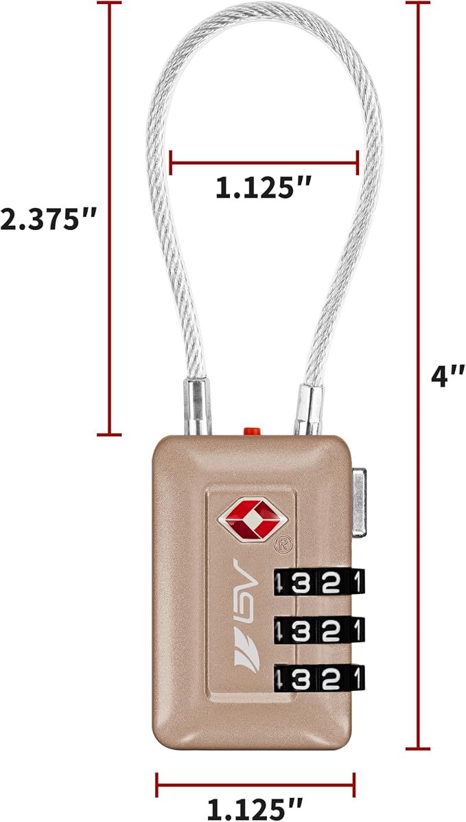 TSA Accepted Luggage Travel Lock, Set-Your-Own Combination Lock for School Gym Locker, Luggage Suitcase Baggage Locks, Filing Cabinets, Toolbox, Case (Blue, 2 Pack) - Image 10