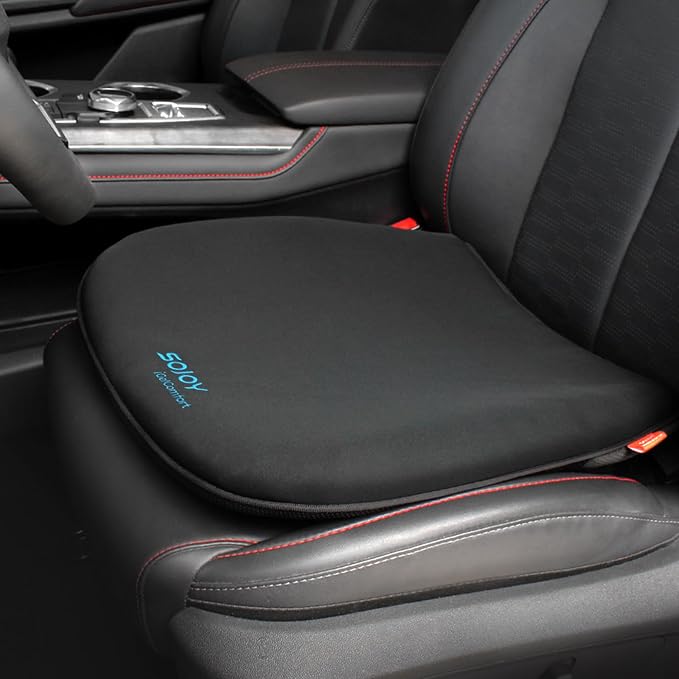 Coccyx Gel Seat Cushion- Orthopedic Memory Foam Chair Cushions for Home Kitchen Office Desk Car Truck Airplane (Black) by Sojoy