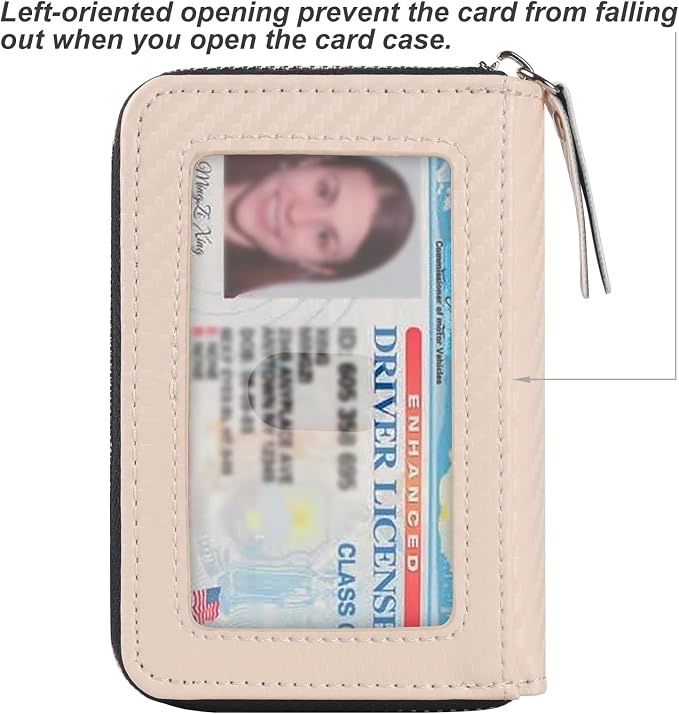 Credit Card Wallet, RFID Card Case Wallet, Zipper Card Cases Holder for Men Women, RFID Blocking, KeyChain Wallet, Compact Size Card Organizer Case for Women - Image 3