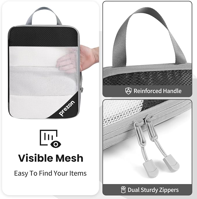 Compression Packing Cubes for Travel, Lightweight Vacation Travel Essentials, Travel Accessories for Suitcase Organizer Bags Set, Durable Luggage Organizer - Image 4