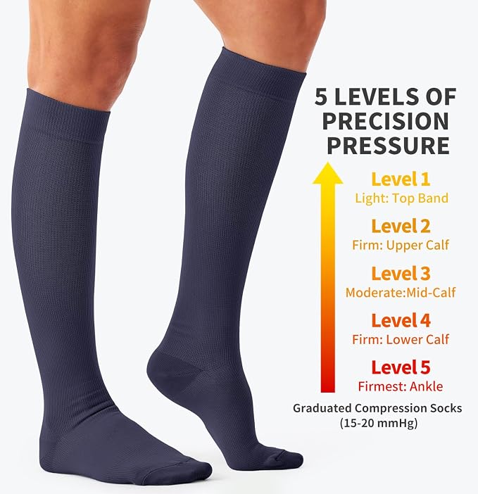 4 Pairs Compression Socks for Women and Men-Circulation Best Support Socks for Running,Athletic,Cycling - Image 4